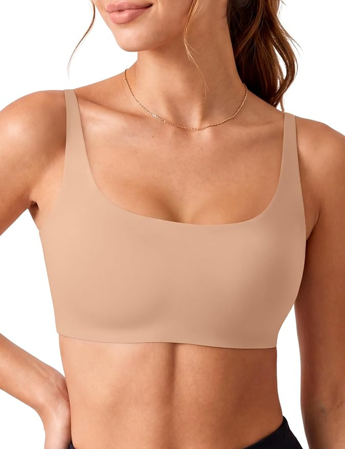 NIASOUL Women's Wireless Seamless Bralette, Square Neck Soft Support Bra | Pull-On Style, Invisib... | Amazon (US)