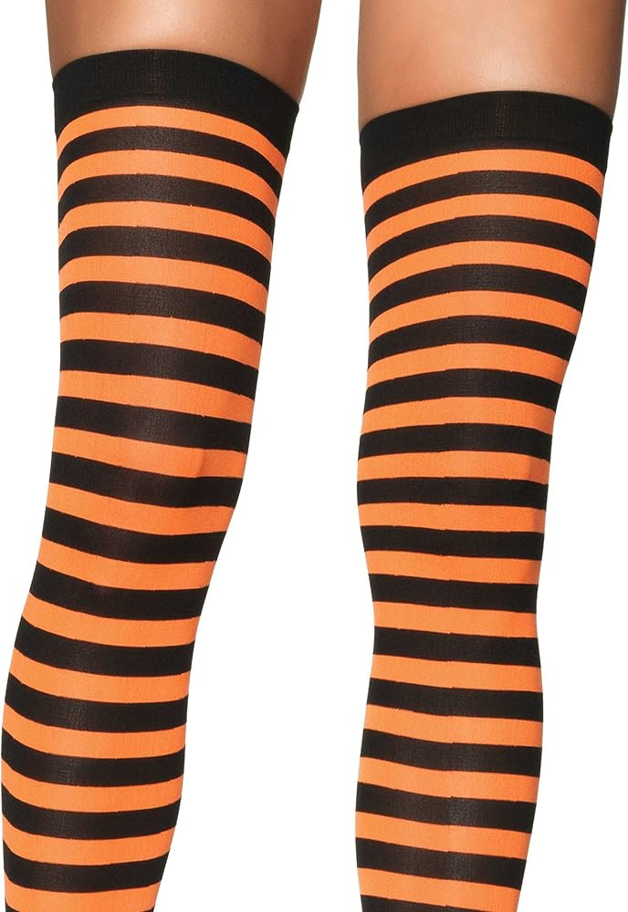 Leg Avenue Women's Nylon Striped Stockings | Amazon (US)
