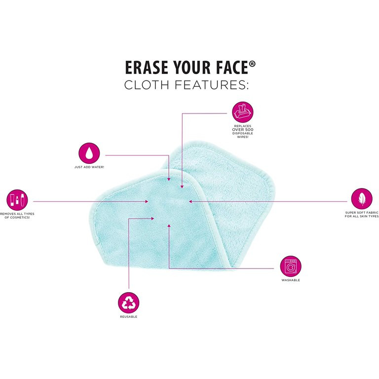 Erase Your Face Reusable Make-up Removing Cloths, Pastel, 4pk | Walmart (US)