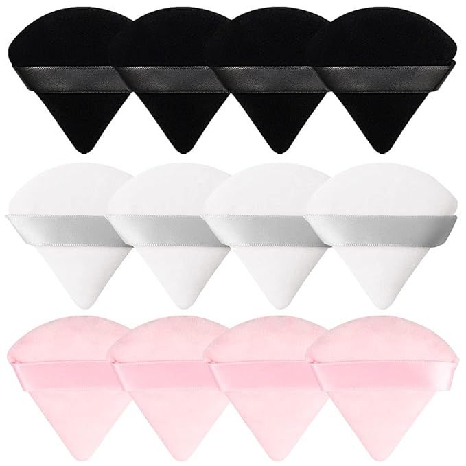12 Pieces Triangle Powder Puff Setting Powder Puff for Face Powder Velour Makeup Pads Puff for Po... | Amazon (US)
