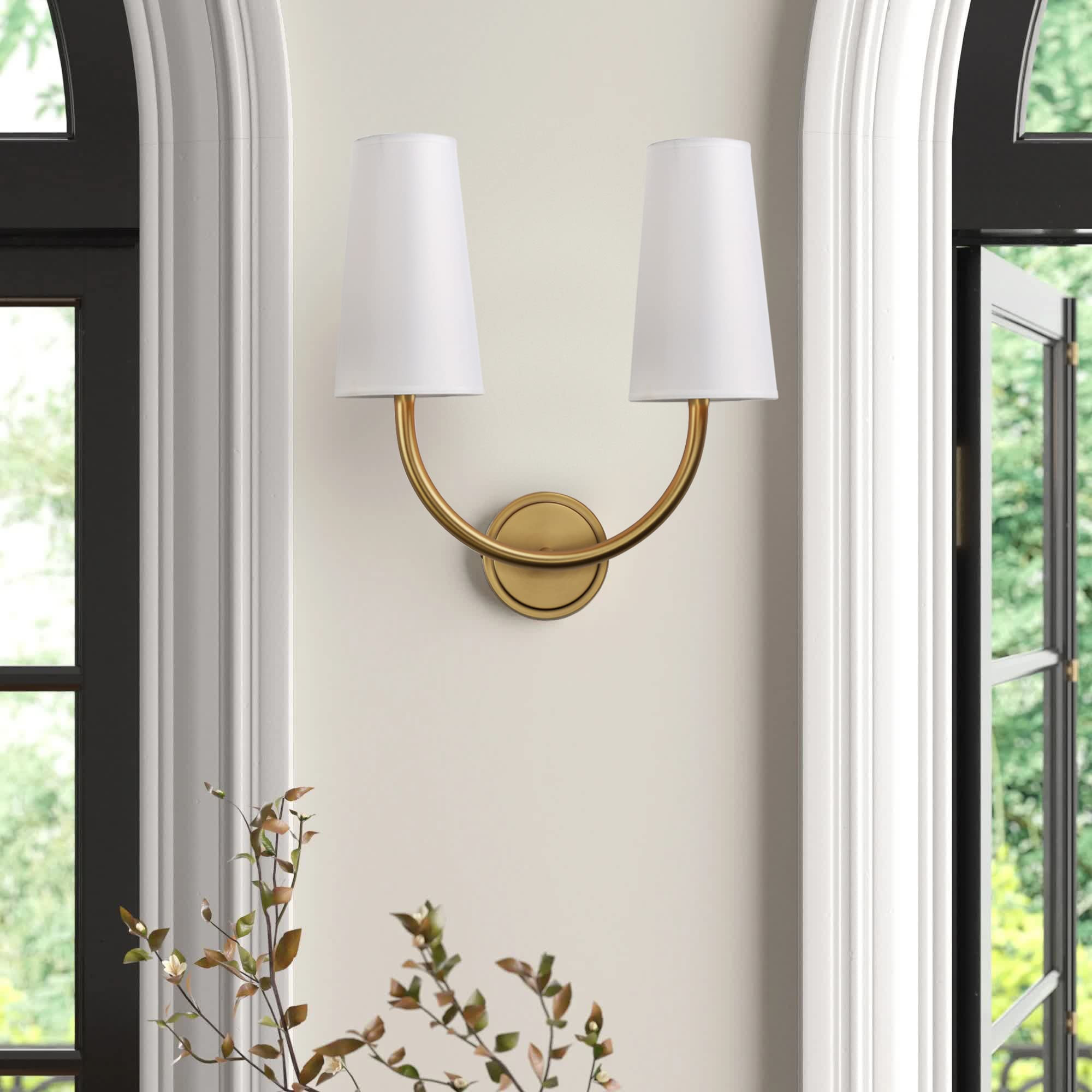 Yosoan Double Antique Fabric Wall Sconce Indoor Light Fixture, 2-Light Dual Vanity Vintage Indust... | Amazon (US)