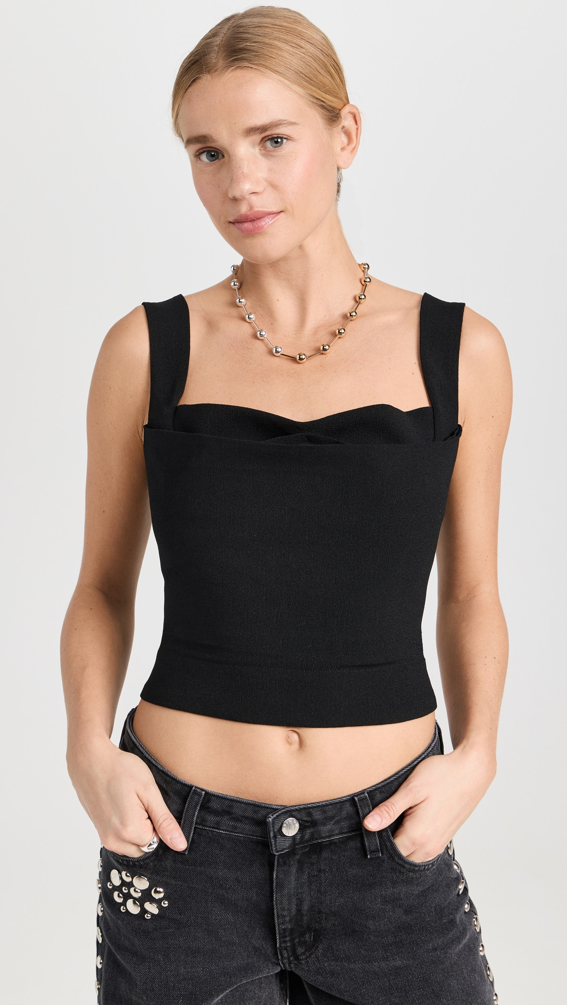 Miaou Imogene Corset Blouse White L | Shopbop