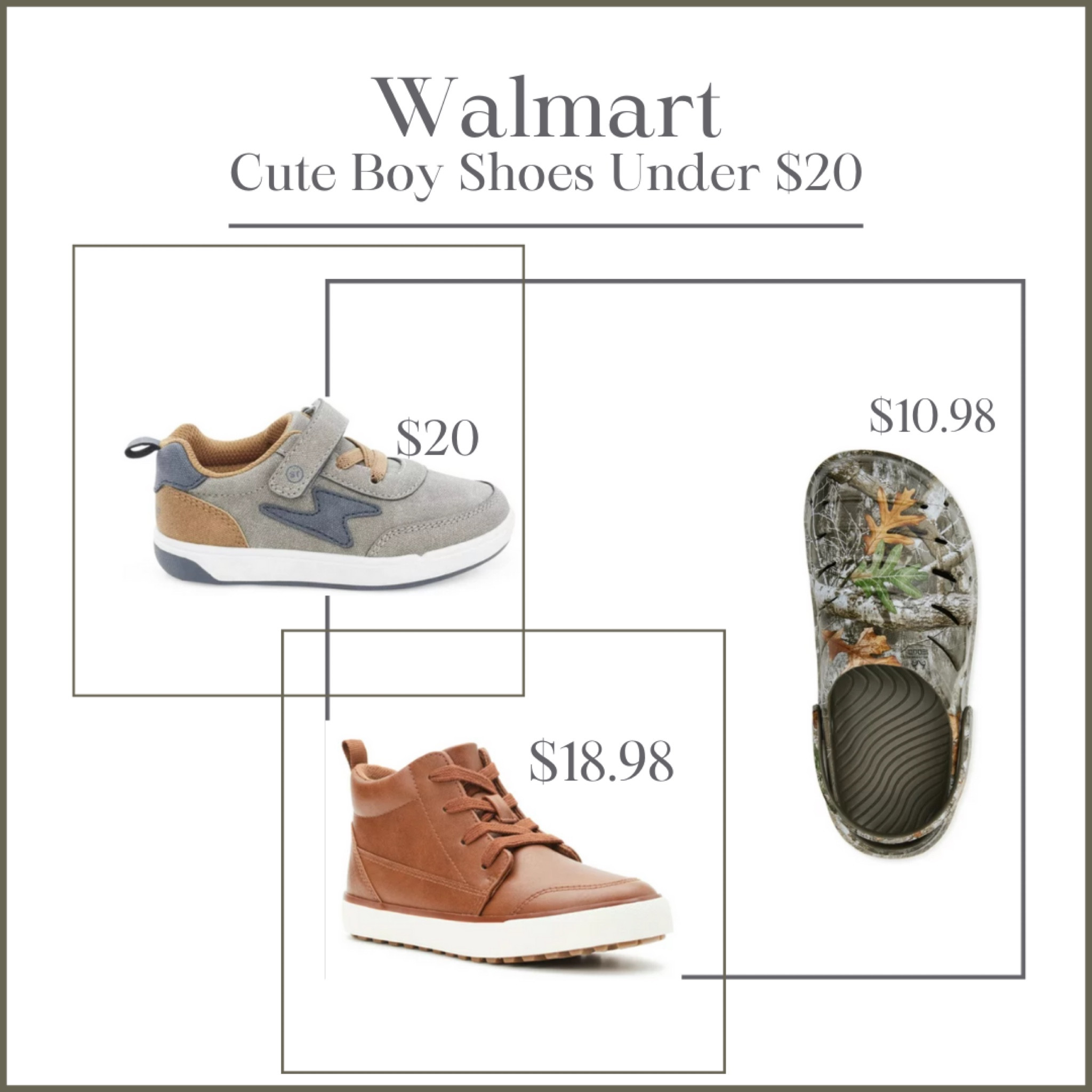 Cute boy shoes are SO hard to find! All of these precious shoes are under $20! So when they mess them up, no big deal! I picked up this pair of Croc look-alikes this weekend! 🙌🏼 #babyboy #toddlershoes 

#LTKbaby #LTKCyberWeek #LTKGiftGuide