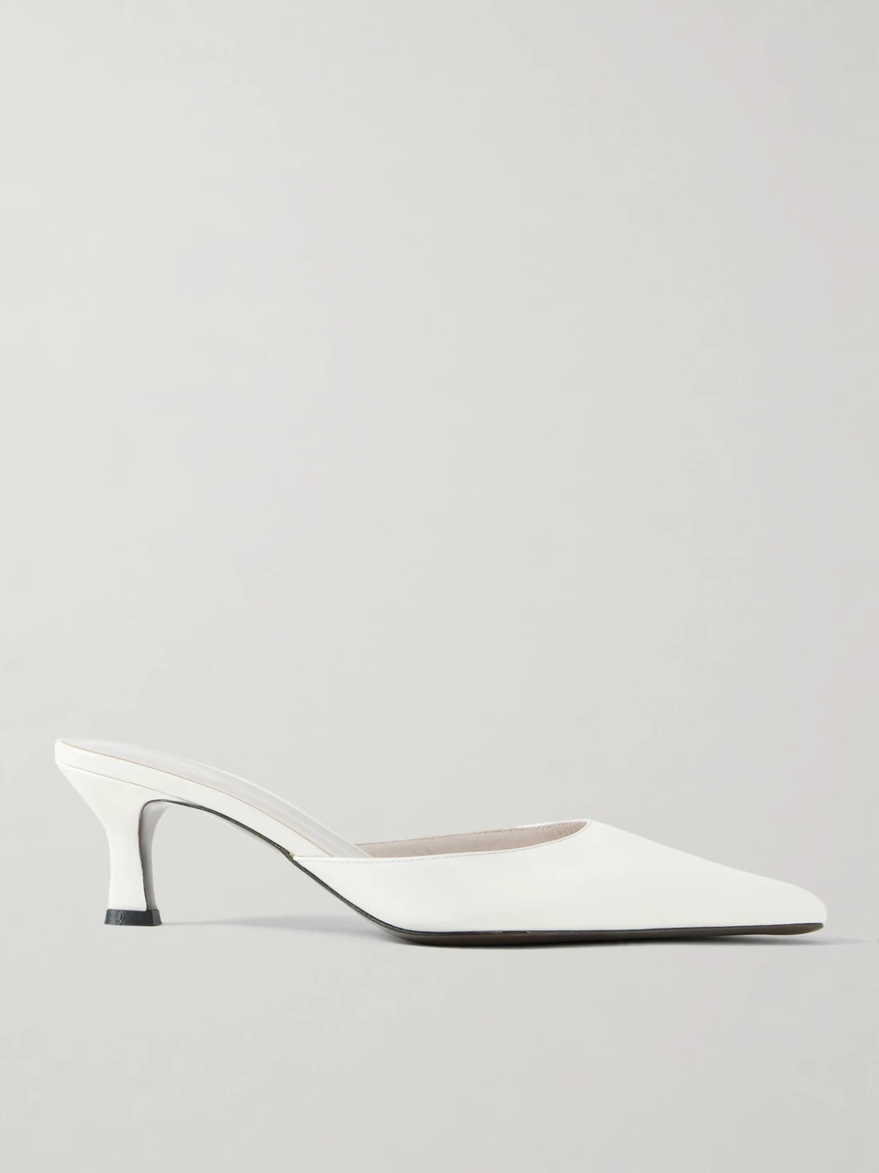 The Row - Cybil Leather Mules - Off-white | NET-A-PORTER (US)