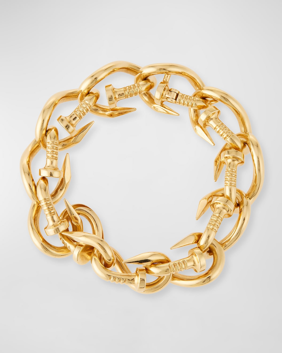 18k Polished Nail Link Bangle Bracelet | Neiman Marcus