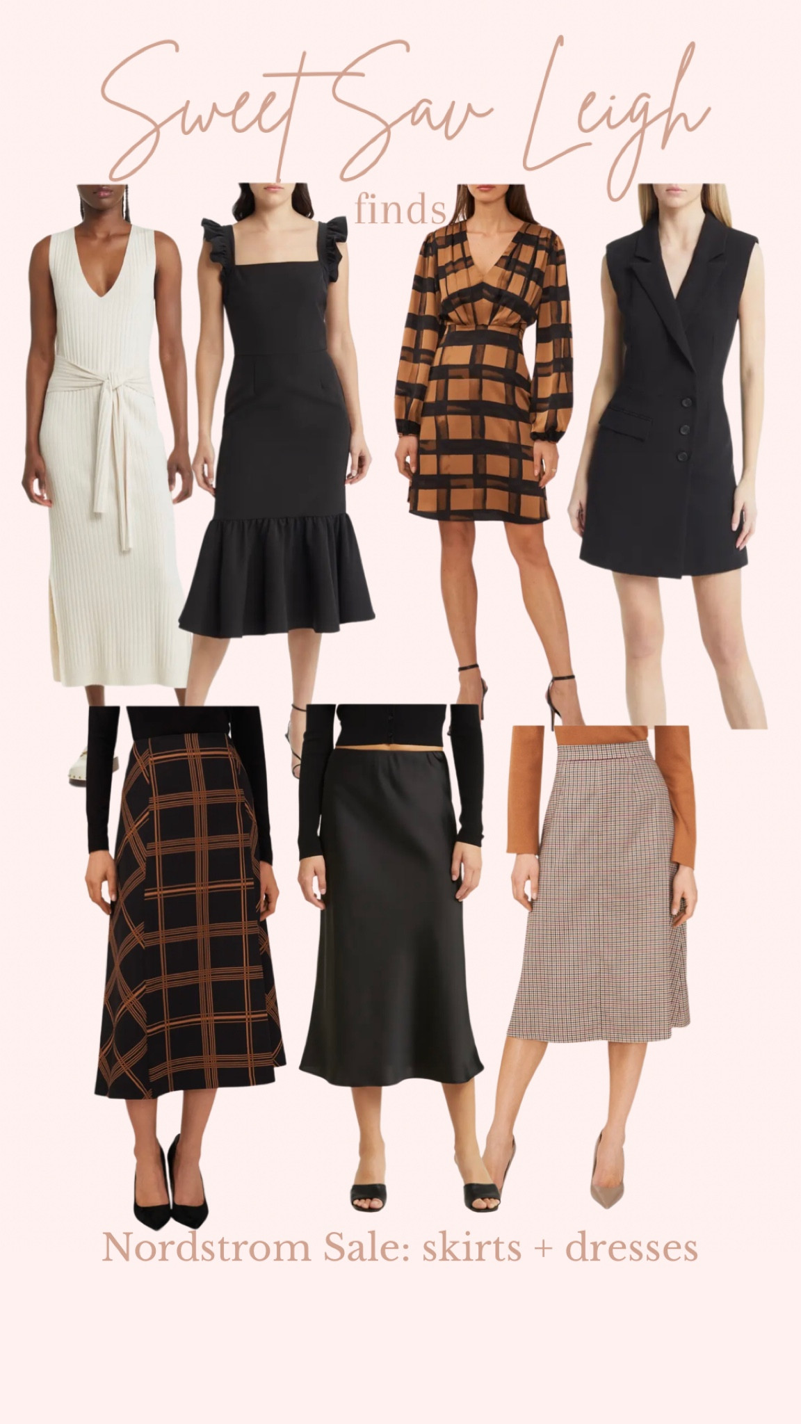 Nordstrom anniversary sale dresses and skirts | plaid skirt, houndstooth skirt, midi skirt, satin skirt, plaid dress, blazer dress, sweater dress 

#LTKSeasonal #LTKxNSale #LTKFind