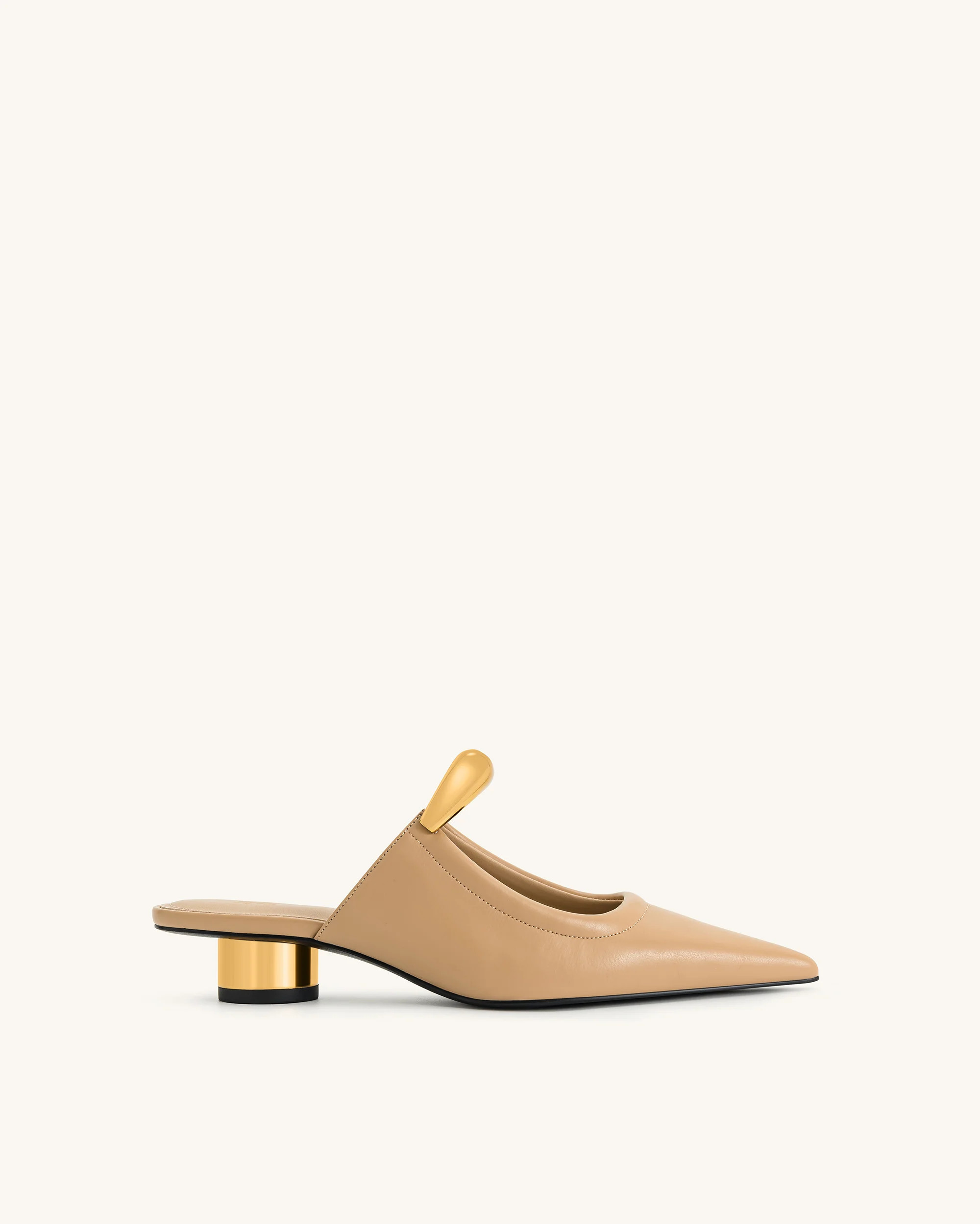 Helena Pierced Mules - Khaki | JW PEI US