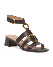 Leather Lyanna Ankle Strap Heeled Sandals | TJ Maxx
