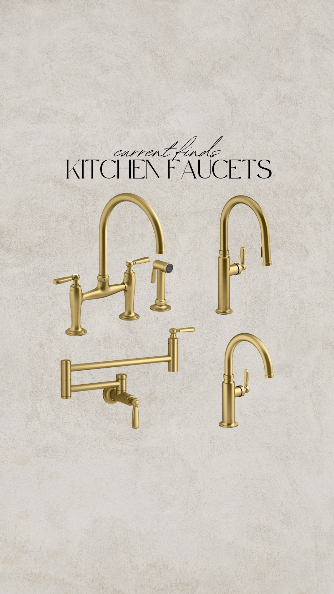 Studio McGee Kohler collection. Kitchen faucet, brass faucet, brass pot filler, bridge kitchen faucet, bridge faucet, bar faucet, sprayer faucet, kitchen sprayer, brass bar faucet

#LTKSaleAlert #LTKSeasonal #LTKHome