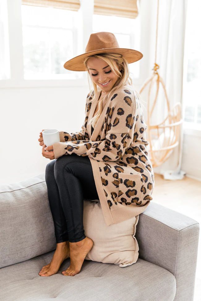 Playful Personality Beige/Black Animal Print Cardigan | The Pink Lily Boutique
