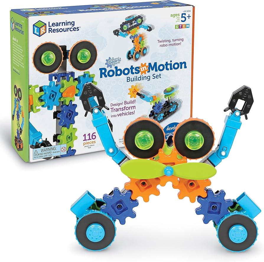 Learning Resources Gears! Gears! Gears! Robots in Motion Building Set - 116 Pieces, Ages 5+, Robo... | Amazon (US)