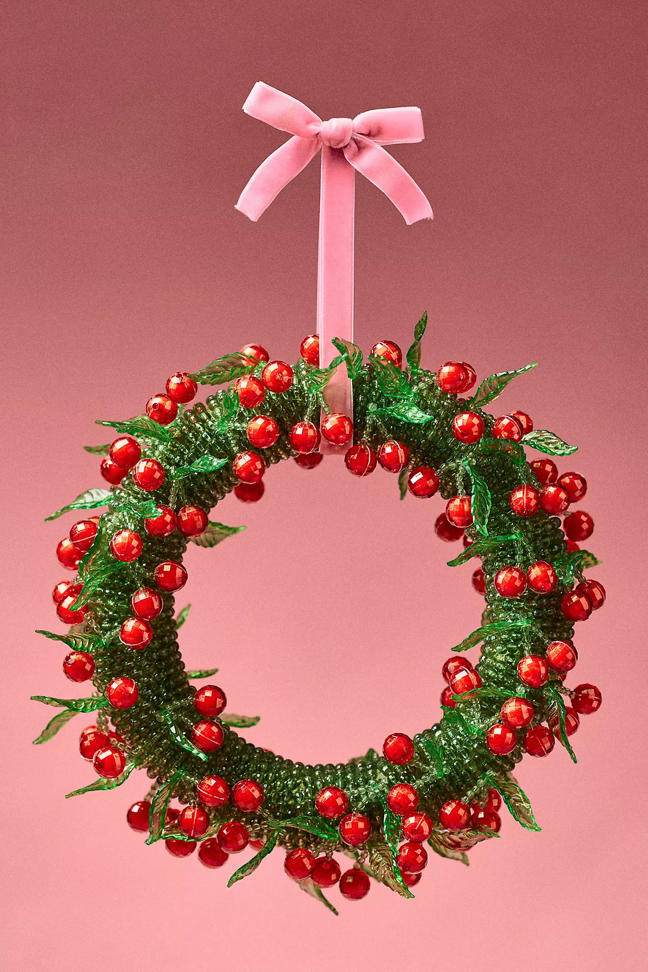 Susan Alexandra Beaded Cherry Wreath | Anthropologie (US)