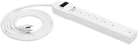 Amazon Basics 6-Outlet Surge Protector Power Strip, 6-Foot Long Cord, 790 Joule - White | Amazon (US)