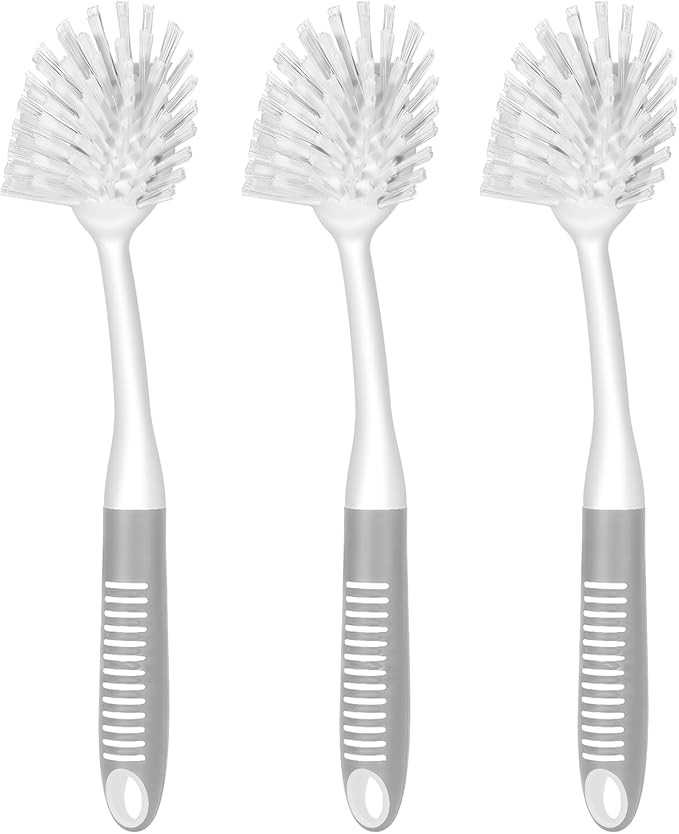 SetSail Dish Brush with Handle, 2 Pack Stiff Bristles Dish Scrubber with Built-in Scraper Dish Sc... | Amazon (US)