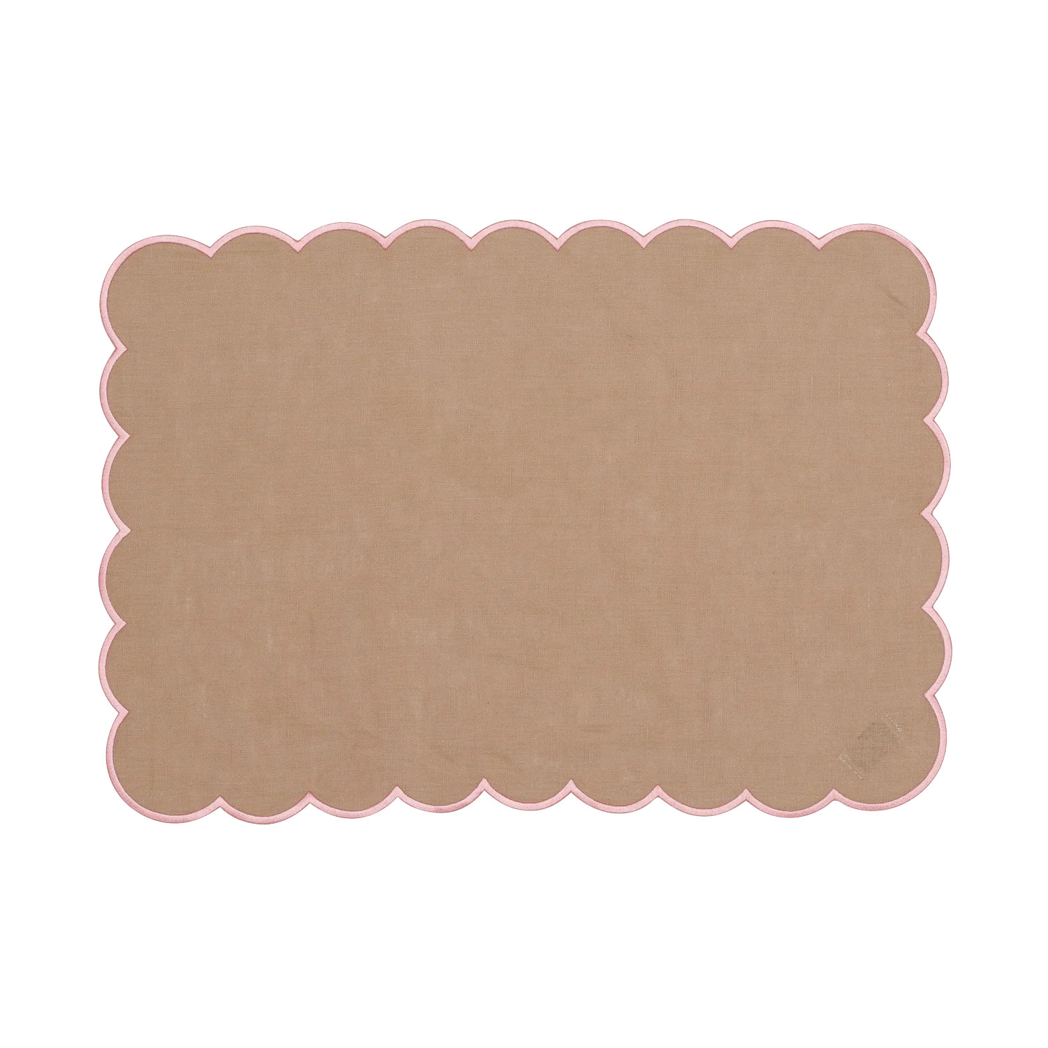 Sand and Pink Scalloped Placemat - Set of 4 | In The Roundhouse