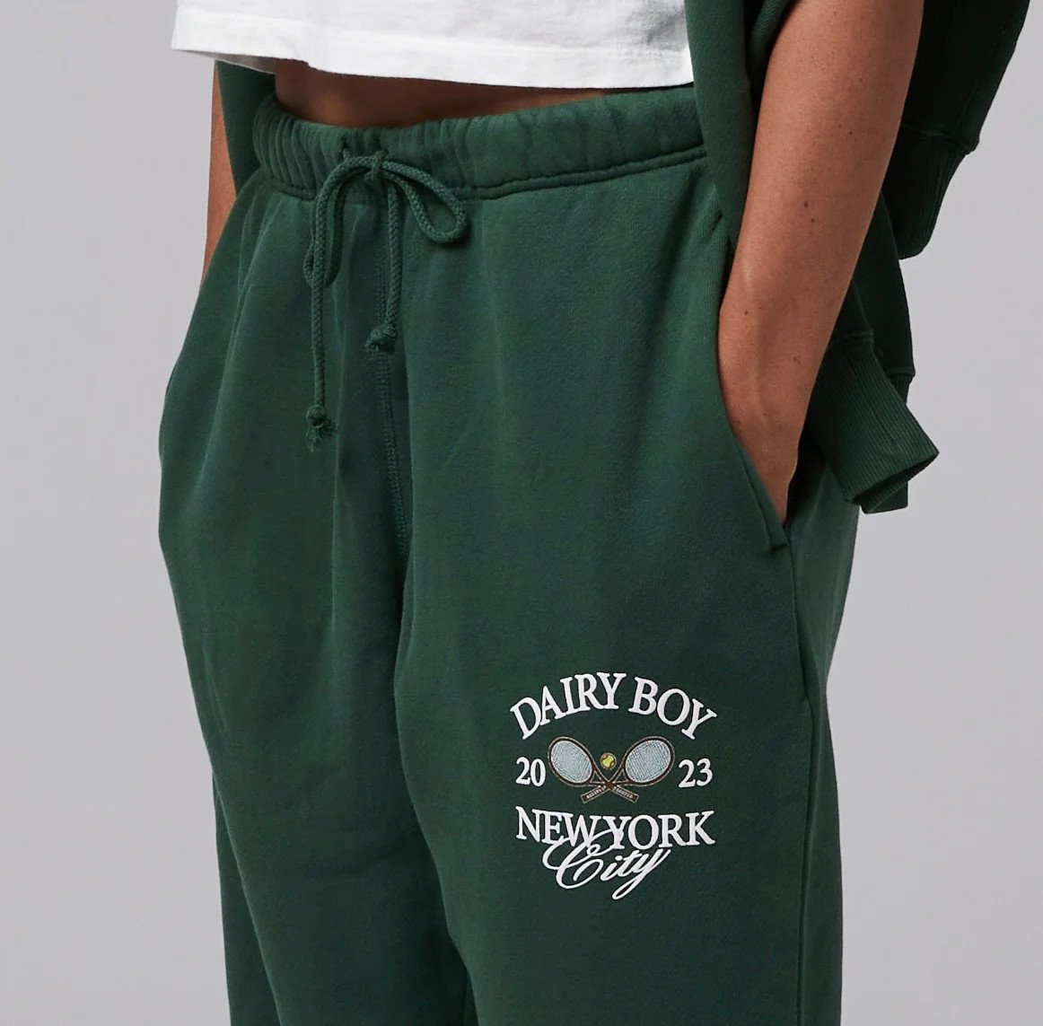 Tennis Sweatpants - Racquets/Green | Dairy Boy