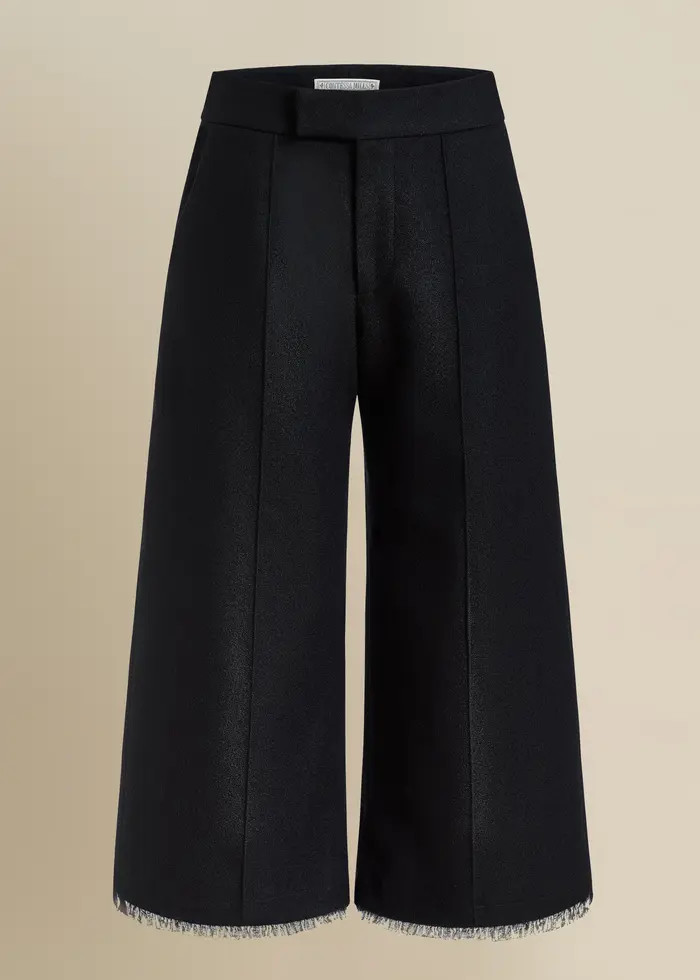 Salem Structured Thick Wool Ruffled-Hem Pant | Nordstrom