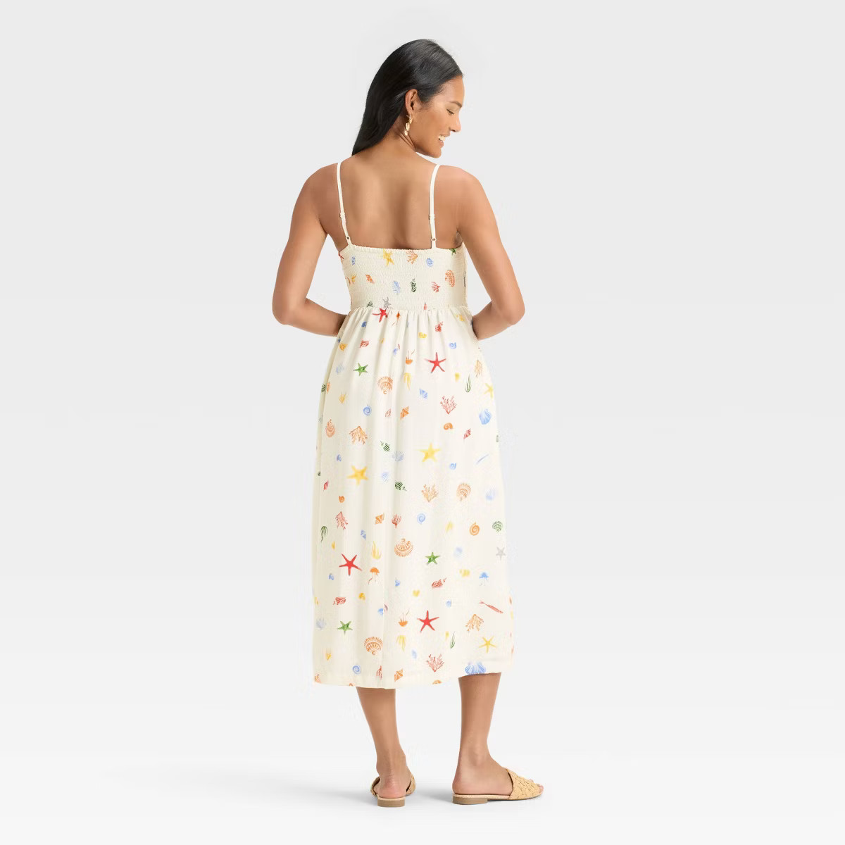 Women's Smocked V-Waist Midi Dress - A New Day™ | Target