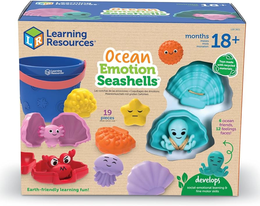 Learning Resources Ocean Emotions Seashells, Ocean Animals Figures, Seaside Game, Sand Toys, Sens... | Amazon (US)
