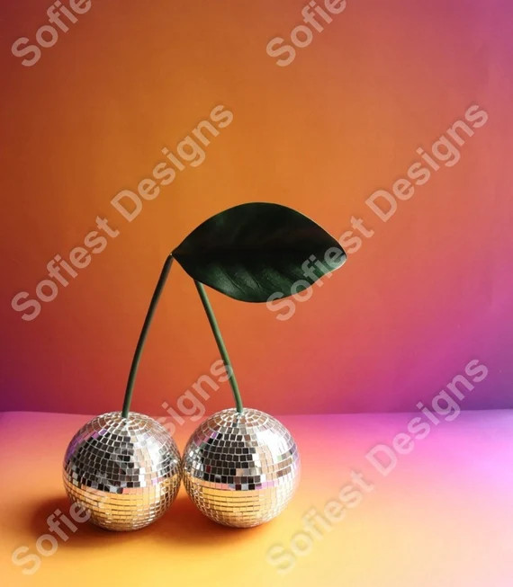 Silver Cherry Disco Ball - Etsy | Etsy (US)