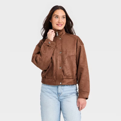 Women's Suede Fashion Jacket - Universal Thread™ Rust XL | Target