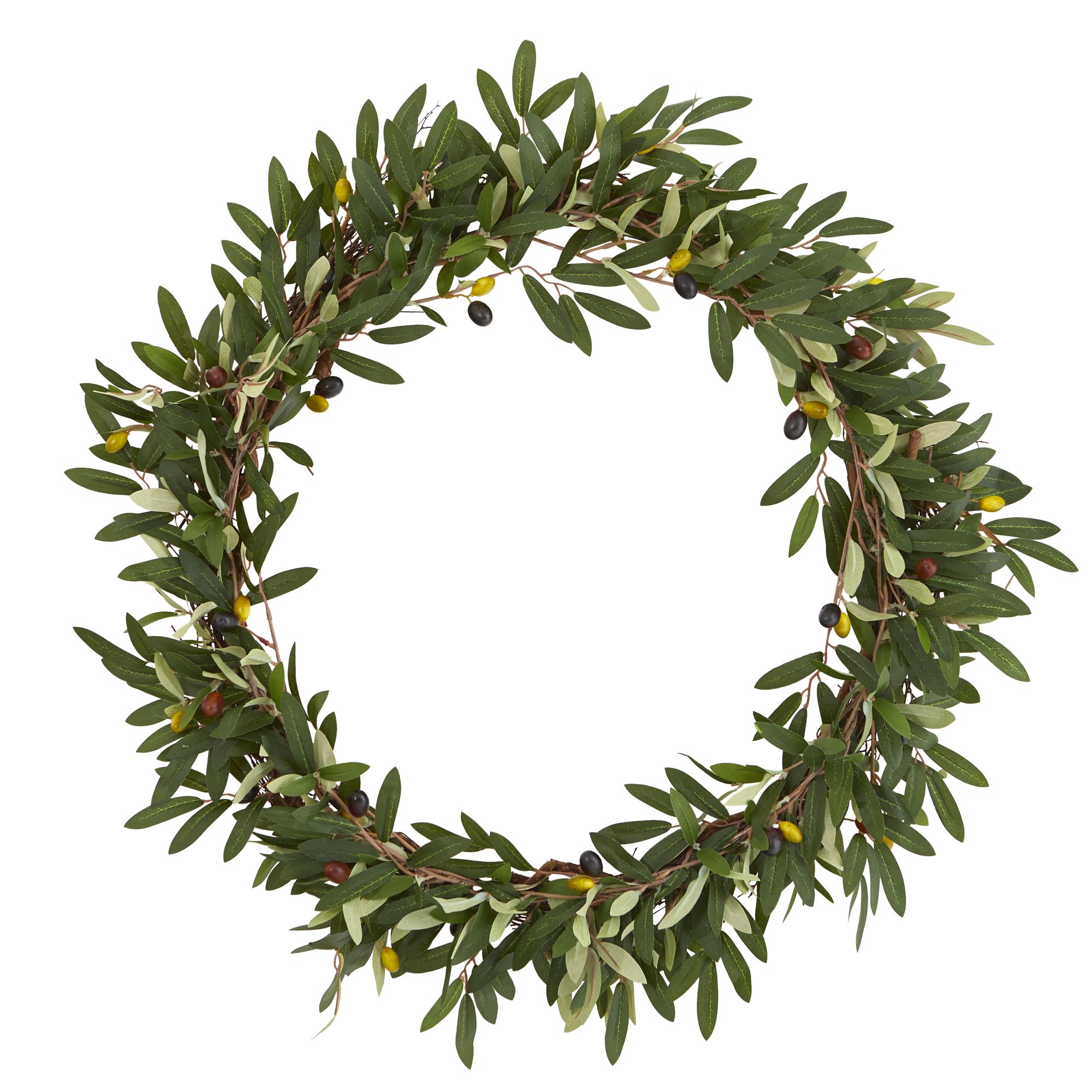 Nearly Natural Floral Plastic Wreath, 23" (Assorted Colors) | Walmart (US)