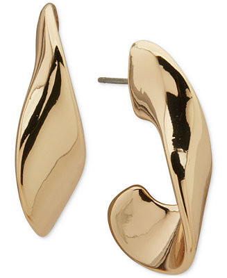 Anne Klein Gold-Tone Twisted Large Hoop Earrings - Macy's | Macy's