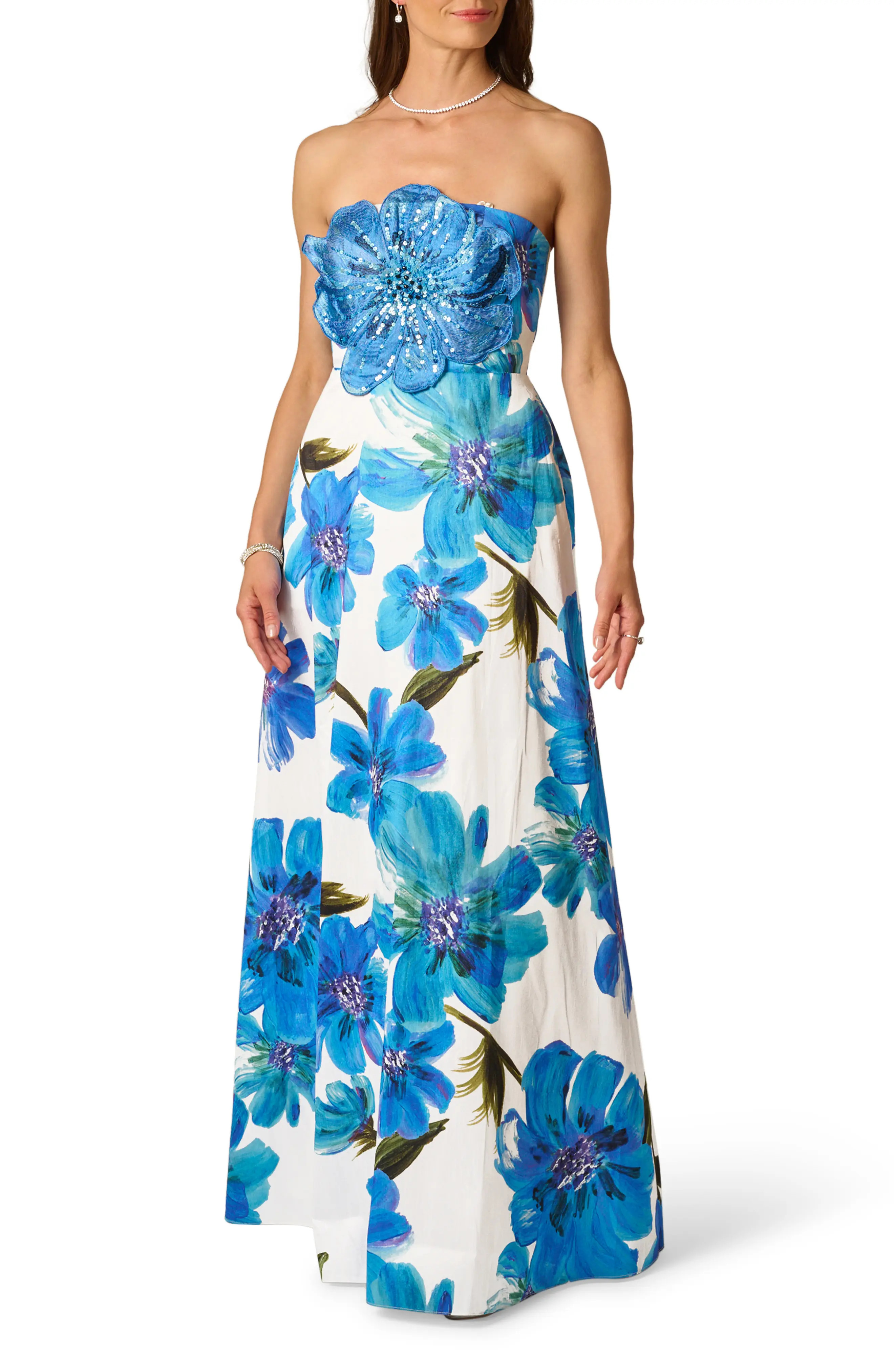 Floral Print Strapless Gown (Women) | Nordstrom | Nordstrom