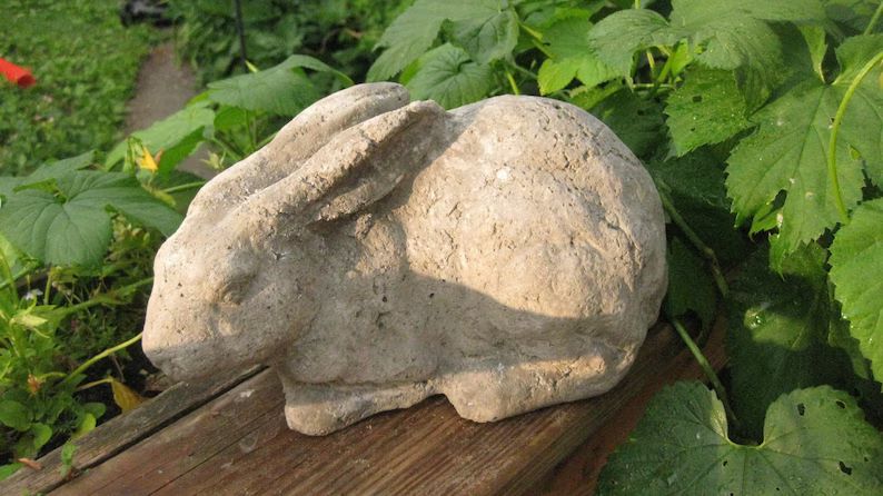 Rabbit Statue rough texture - Shabby | Etsy (US)