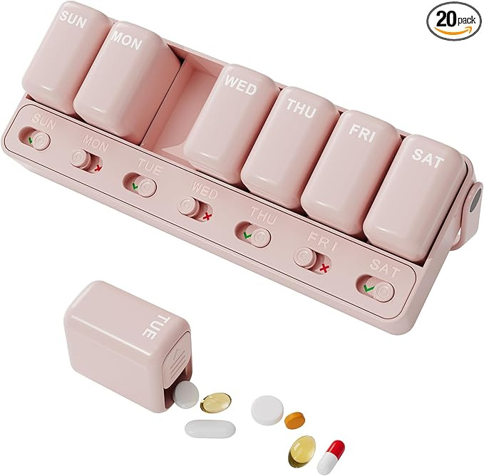 Restree Weekly Pill Organizer - One Time a Day, 7 Day Travel Pill Case, Daily Medicine Organizer,... | Amazon (US)