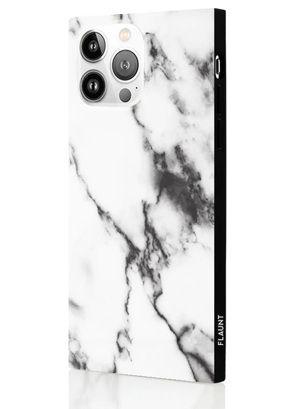 SQUARE® White Marble iPhone Case | FLAUNT