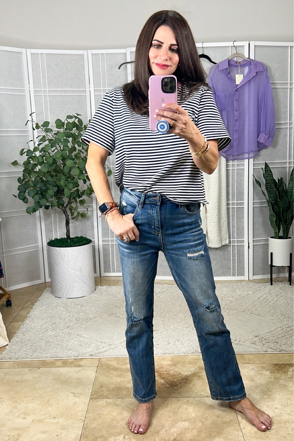 #ootd my casual look. 
Top has a pink neckline so I wore my pink sneakers . All linked 
Top sm 
Jeans 25 

#LTKSeasonal #LTKstyletip