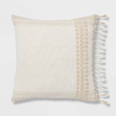 Square Woven Pattern Tassel Decorative Throw Pillow - Threshold™ | Target