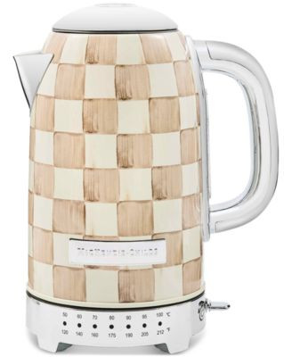 MacKenzie-Childs Mocha Check Electric Kettle - Macy's | Macy's