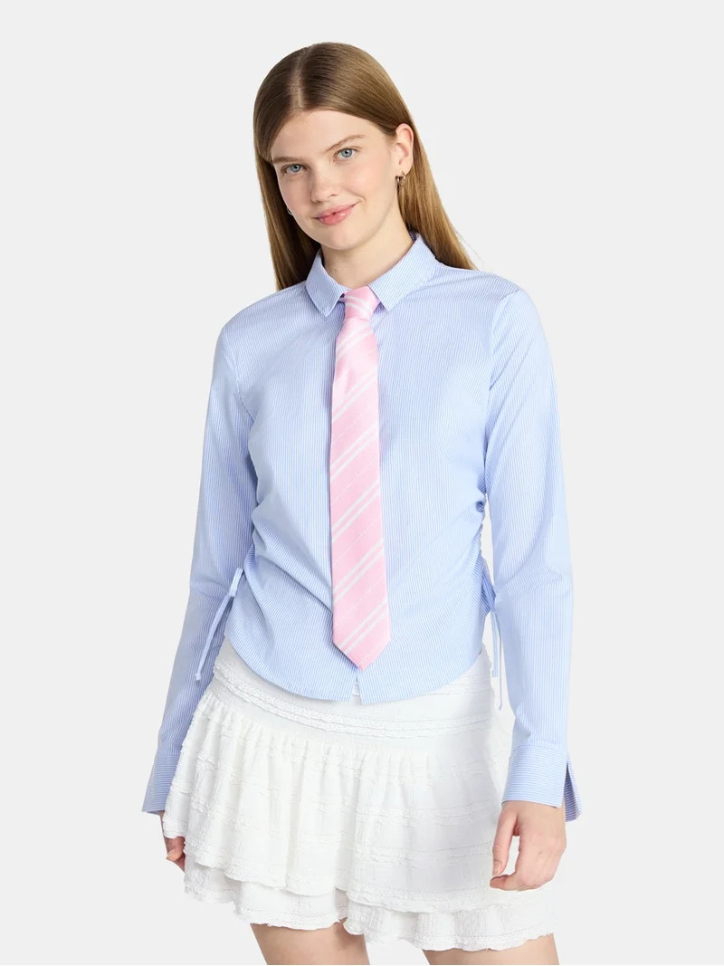 No Boundaries Women's Striped Pink Tie | Walmart (US)
