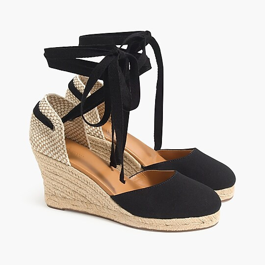 Factory: Canvas Ankle-wrap Espadrille Wedges For Women | J.Crew Factory