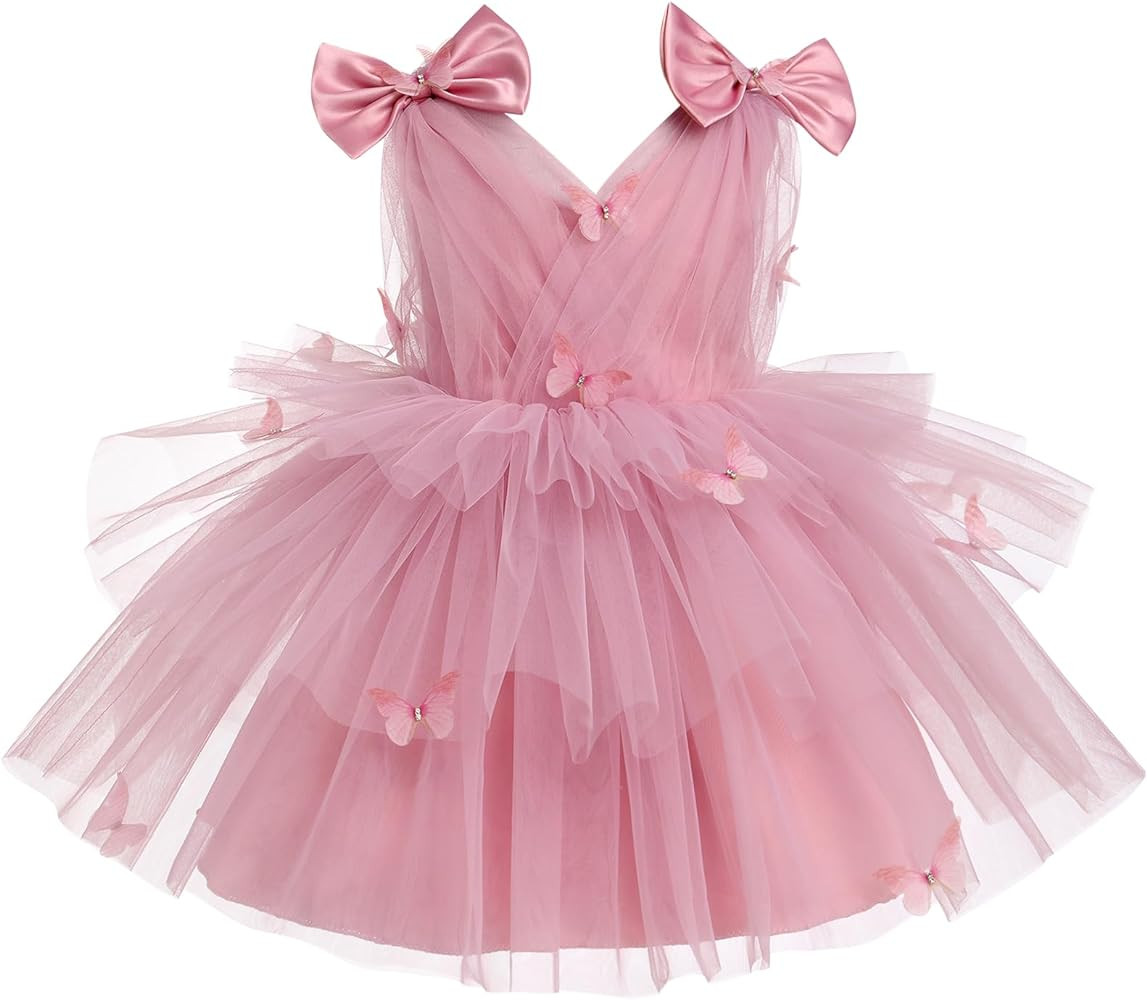 Amazon.com: IMEKIS First Birthday Outfit Girl: Butterfly Dress for Toddler 2nd 3rd 4th 5th Birthd... | Amazon (US)