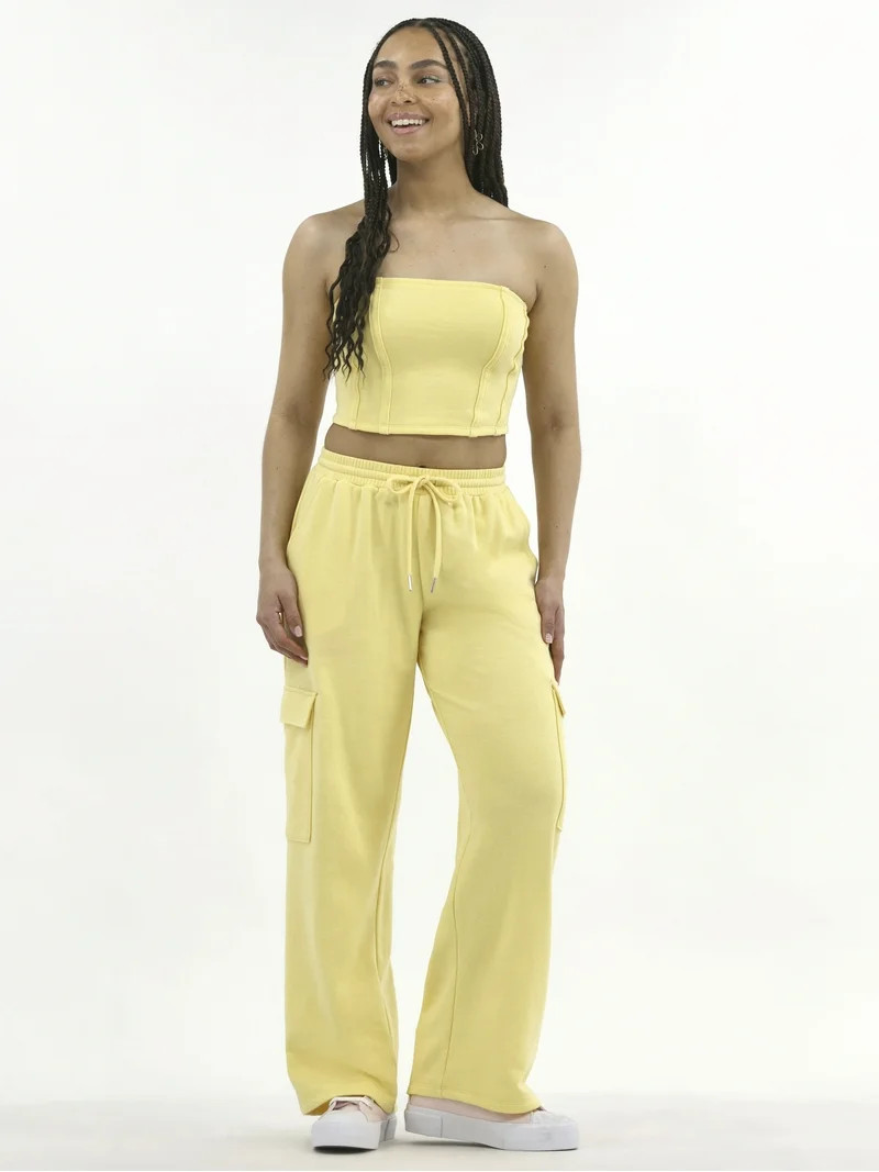 No Boundaries Tube Top and Cargo Pants Set, 2-Piece, Women's | Walmart (US)