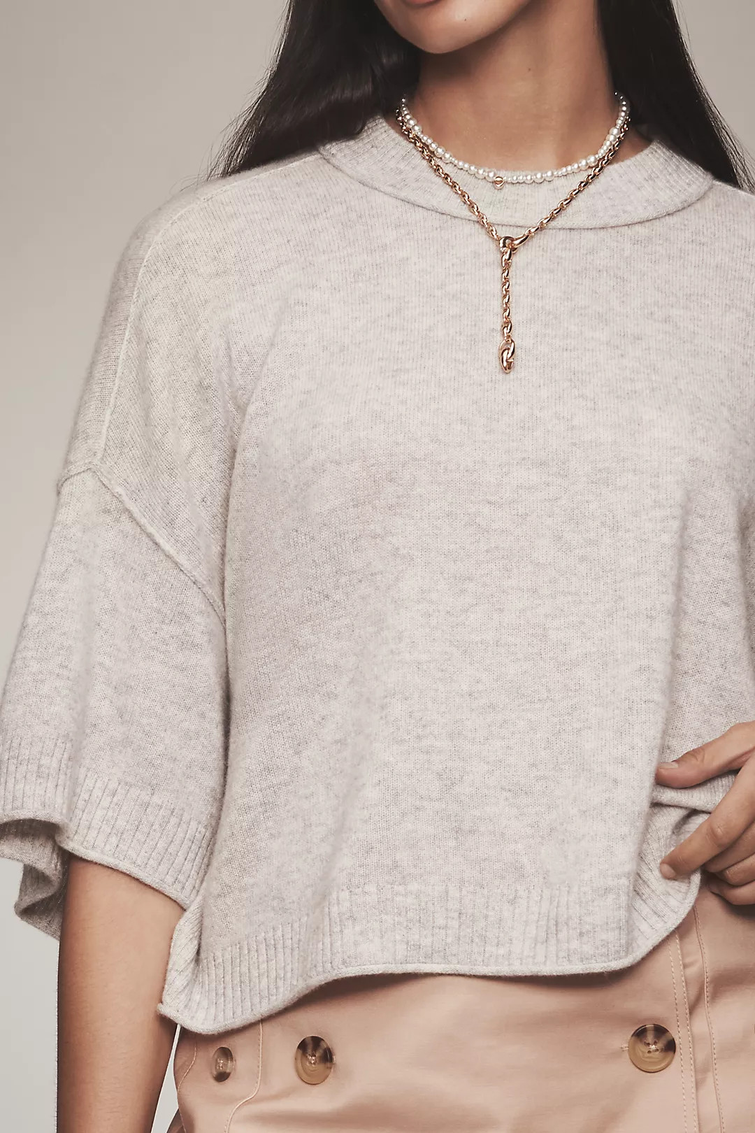 The Goldie Crew-Neck Cashmere Sweater | Anthropologie (US)