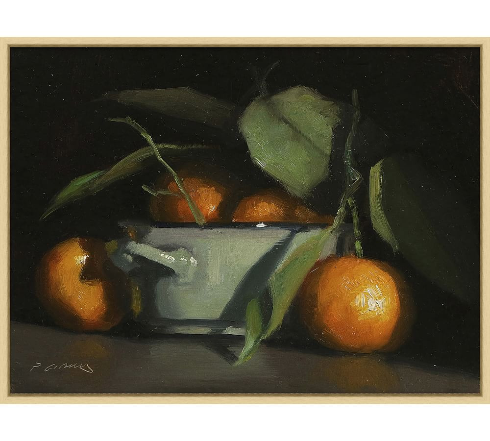 Oranges &amp; Bowl Still Life Framed Canvas | Pottery Barn (US)