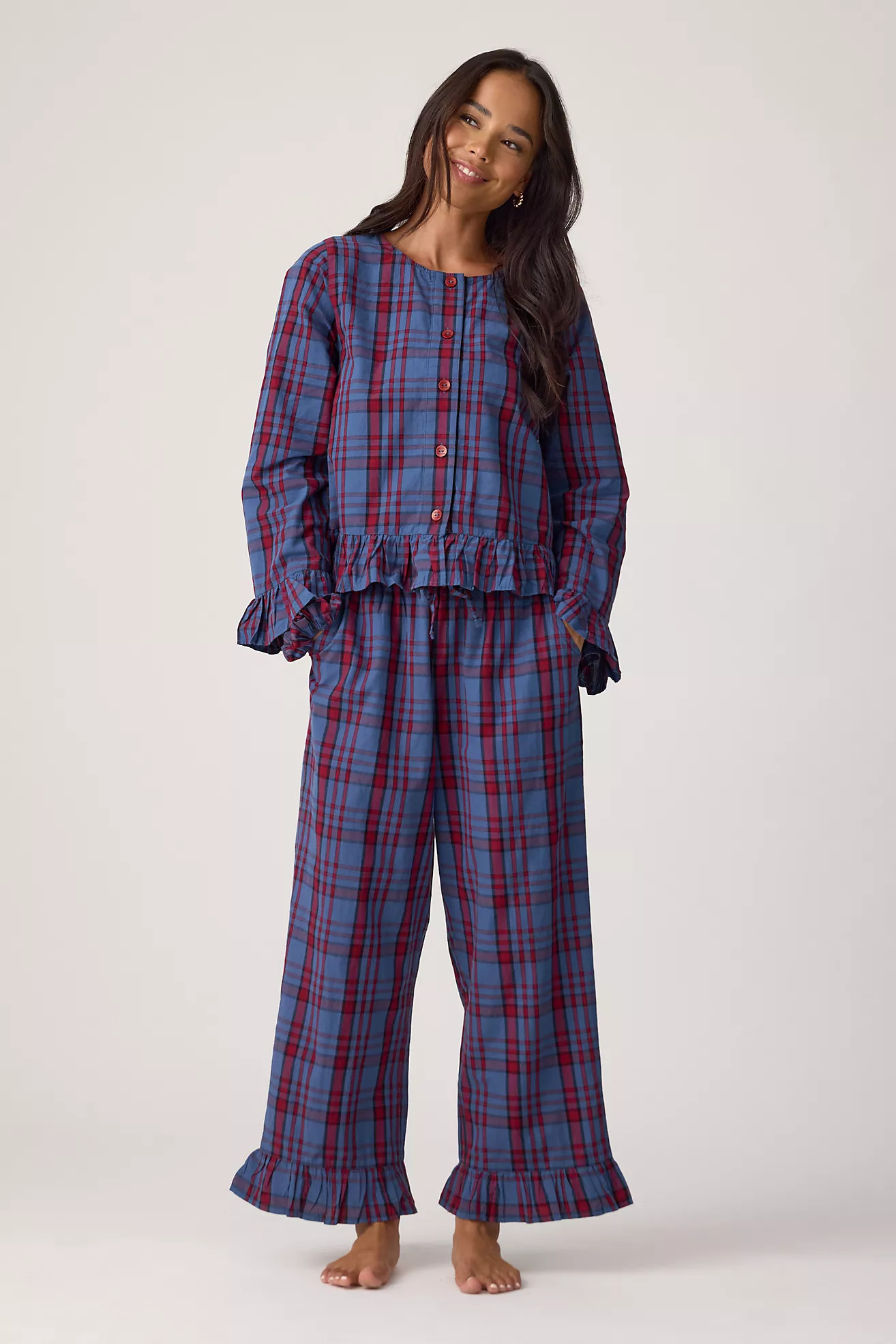 TBCo Plaid 100% Cotton Long Pyjama Set | Anthropologie (UK)