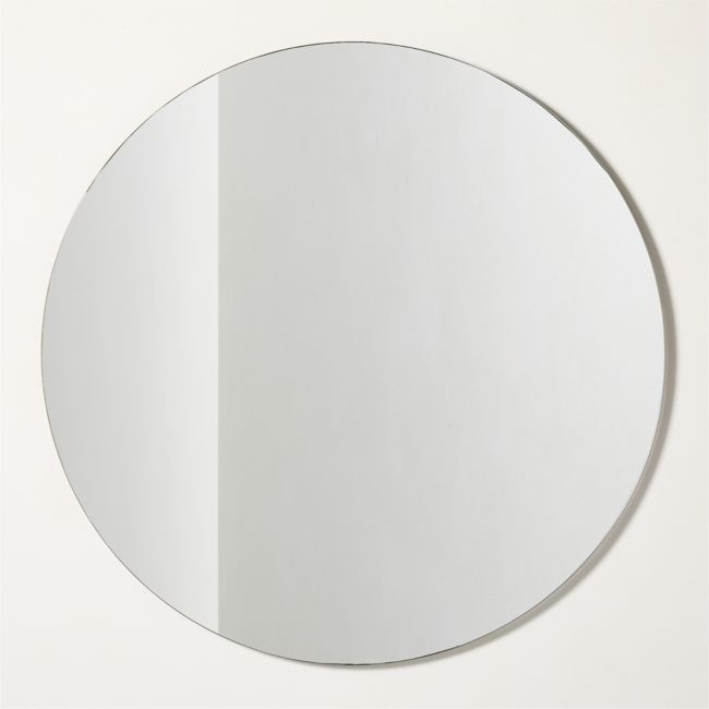 Audre Blackened Brass Round Wall Mirror 48 | CB2