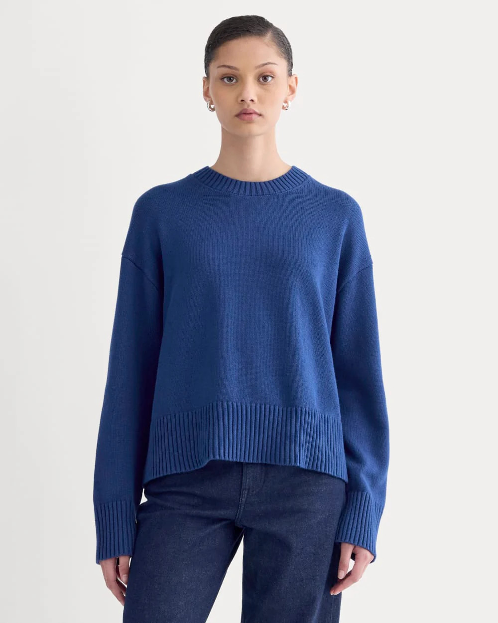 The Boxy Sweater in Everyday Cotton | Deep Lazuli Blue | Everlane