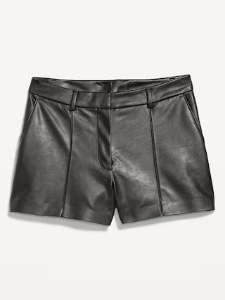 High-Waisted Faux-Leather Shorts -- 3-inch inseam | Old Navy (US)