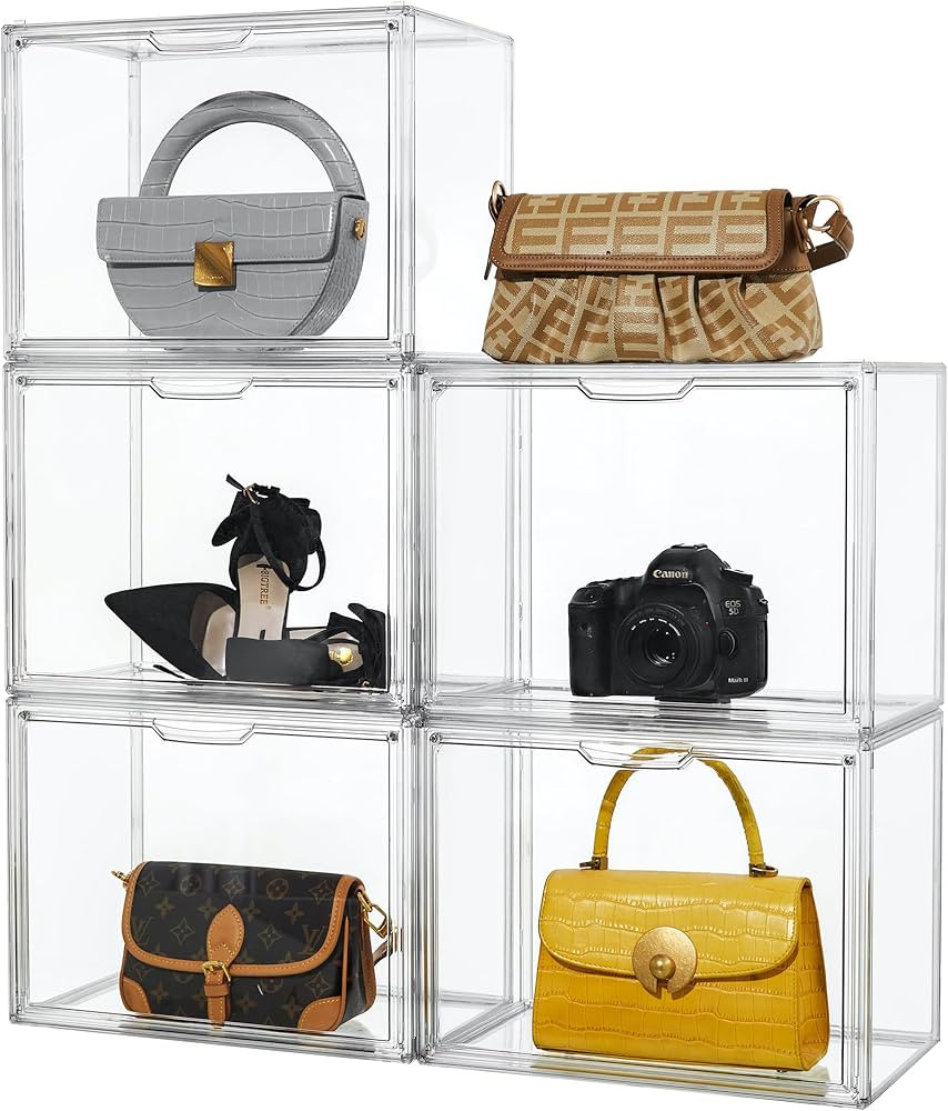 Attelite Purse Organizer for Closet, 5 Pack X-Large Handbags Storage Organizer,Stackable Storage ... | Amazon (US)