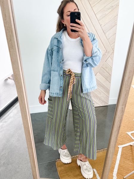 These stripe pants! Geese I love them. So comfy! I’m wearing an XSmall! I am 5-4. I could easily wear a small for a baggier look too! ☀️ 

#freepeople #gucci #freepeoplestyle

#LTKShoeCrush #LTKFindsUnder100 #LTKStyleTip