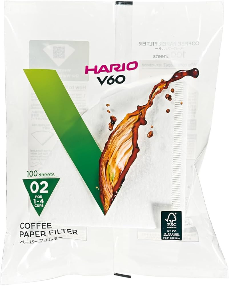 Hario V60 Paper Coffee Filters Single Use Pour Over Cone Filters Size 02, White, 100 count(Packag... | Amazon (US)