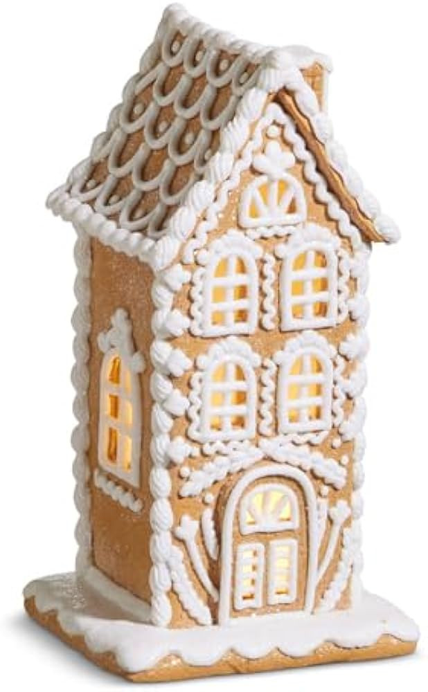 RAZ Imports Christmas Lighted Gingerbread House Figurine, 10-inch Height, Holiday Decoration | Amazon (US)