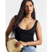 Contrast Scallop Rib Knit Vest | Simply Be (UK)