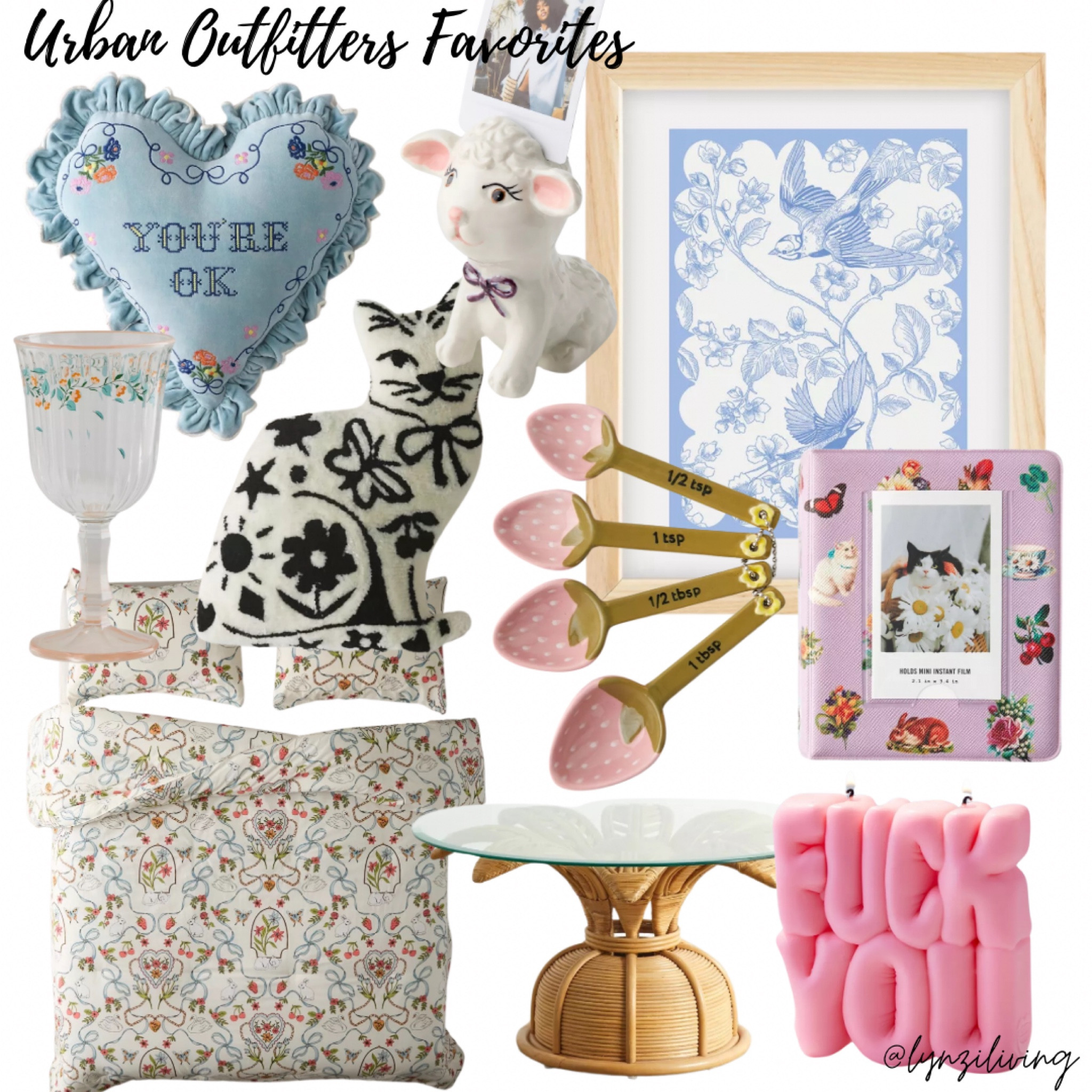 Urban Outfitters Favorites 

New Arrivals, aesthetic home decor, cute home decor, fun home decor, heart throw pillow, you’re ok throw pillow, urban outfitters finds, urban outfitters home, bow duvet cover, floral wine glasses, rattan coffee table, glass coffee table, urban outfitters furniture, urban outfitters bedding, urban outfitters decor, urban outfitters wall set, blue wall set, bird wall art, framed wall art, sheep photo holder, Polaroid folder, cat Instax album, strawberry decor, strawberry tablespoons, strawberry measuring spoons, cat throw pillow, fuck you candle, pink candle, aesthetic candle, funky decor, unique decor 

#LTKFindsUnder50 #LTKFindsUnder100 #LTKHome